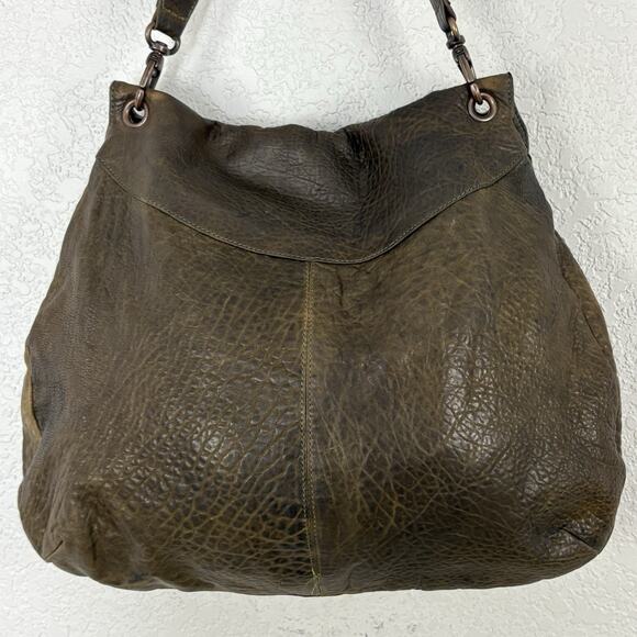 Beth Springer Large Leather Hobo Bag Slouchy Hippie Boho Brown Handmade In USA - Picture 3 of 7